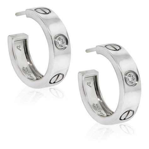 cartier love earrings white gold